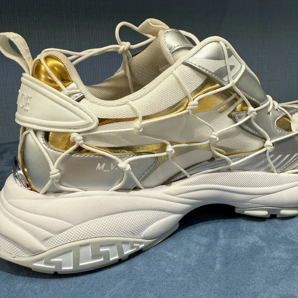 VERSACE Mercury M_VS_03 Rope, Leather‎ and Mesh Sneakers. 46